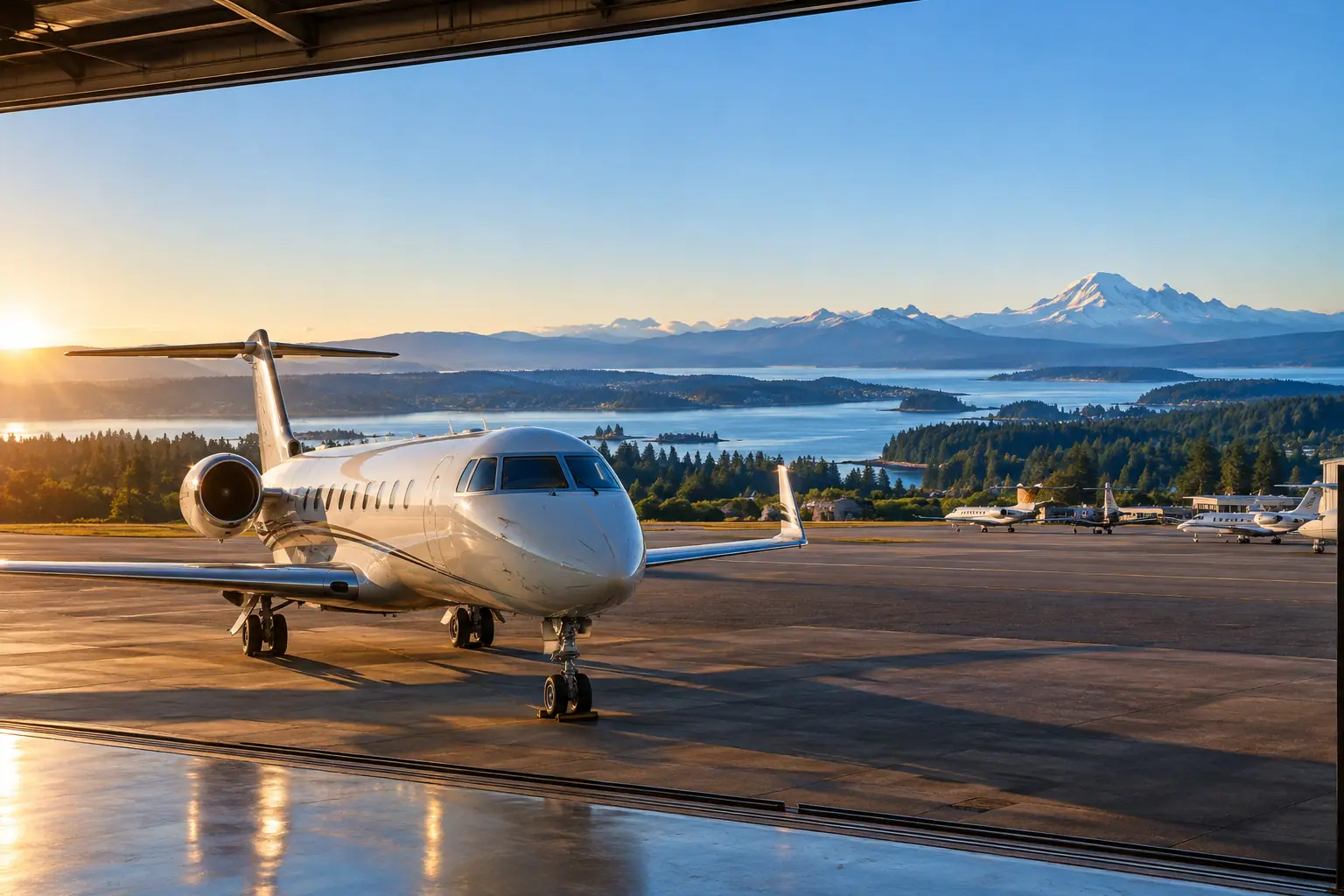 Private jets at King County International Airport - Boeing Field
