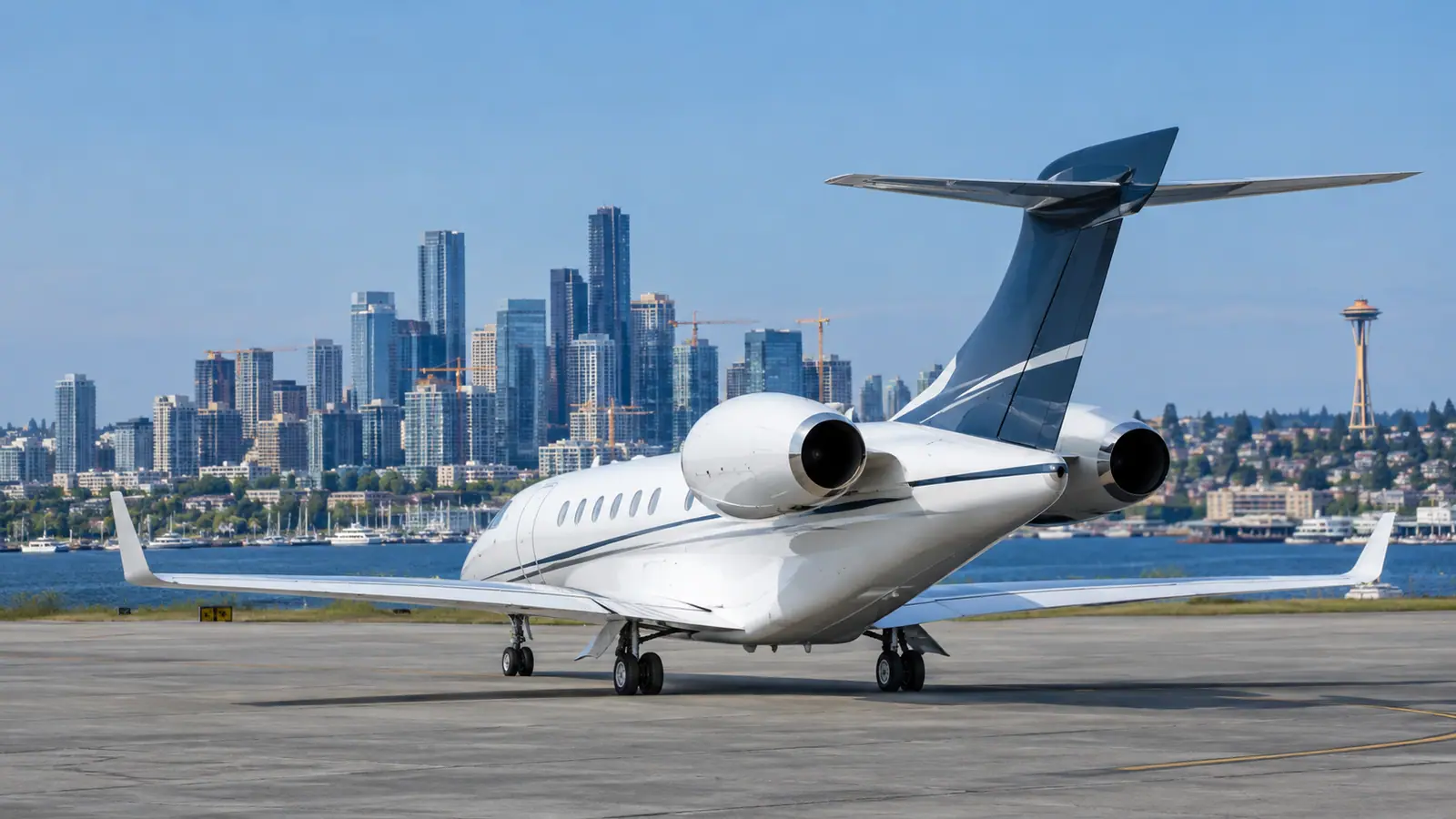 Private jet near Seattle