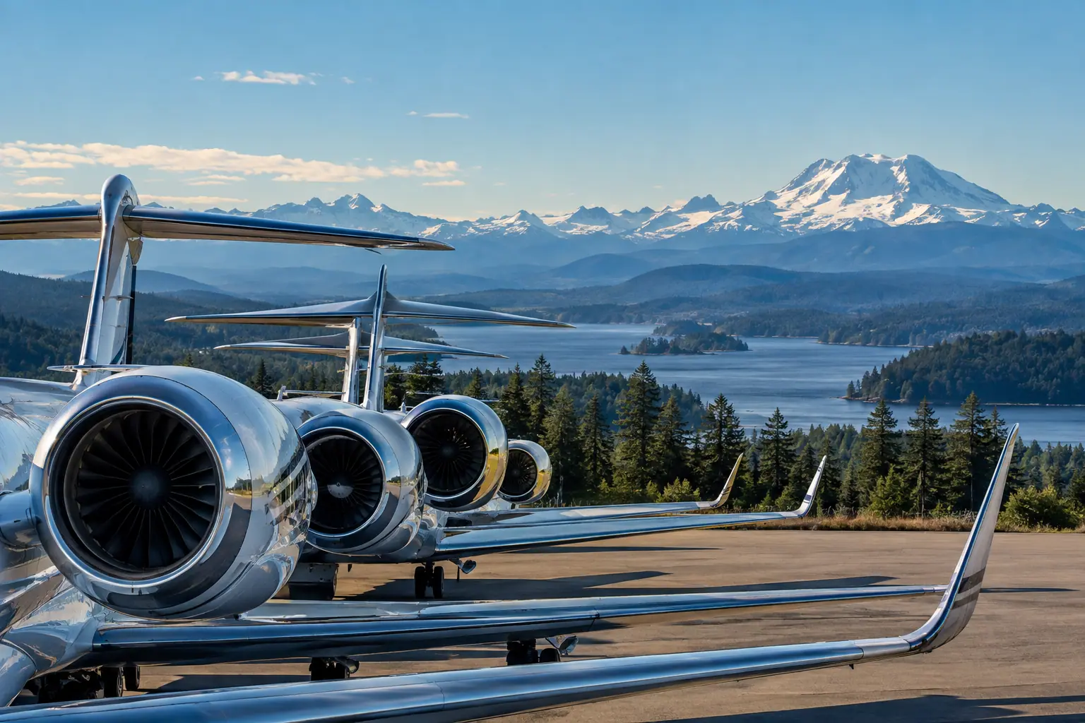 Business jets on the ramp