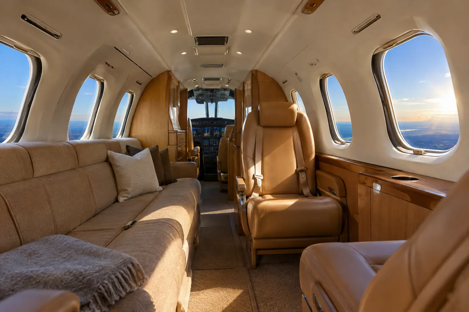 Turboprop cabin interior