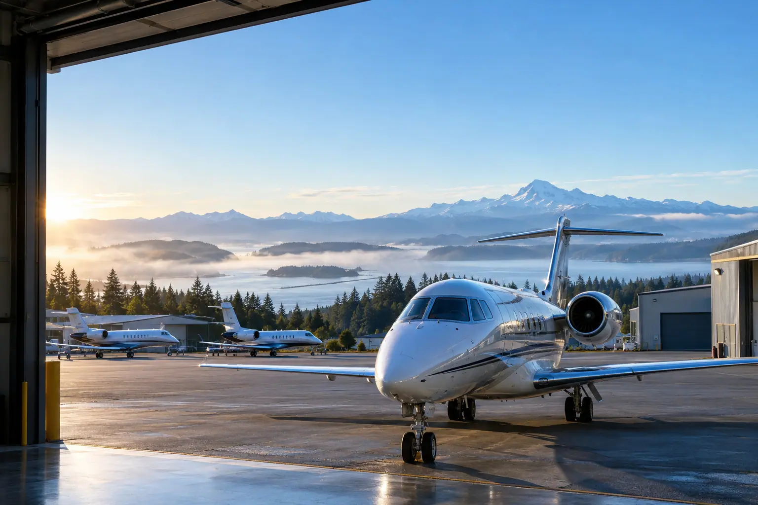 Private jets at Seattle Paine Field International Airport